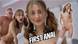 A skinny girl & fat cock test ANAL strength